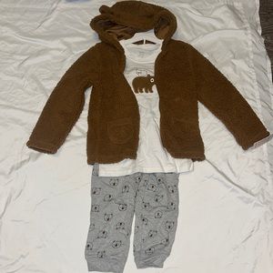 3 Piece Matching Set | Long Sleeve White Shirt, Pants, Sweater